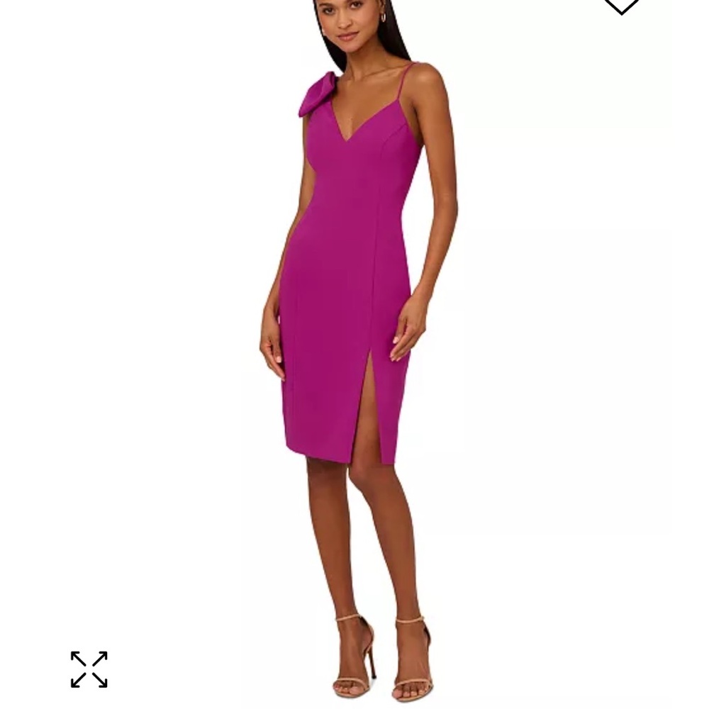 ADRIANNA PAPELL FUSCHIA COCKTAIL DRESS WITH BOW